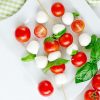 mozzarella balls with basil, tomatos and balsamic, caprese
